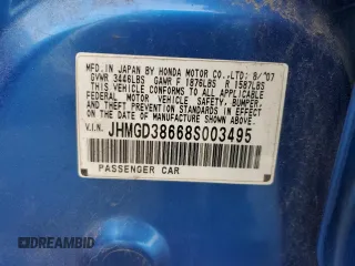 2008 Honda Fit Sport with VIN JHMGD38668S003495, listed as a Copart auction lot 51862285 with 60,592 mi miles and Salvage Title. Bid and sale history available at carsss.com. Image 14.