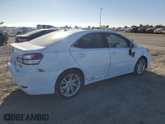 2010 Lexus HS 250h with VIN JTHBB1BA1A2014458, listed as a Copart auction lot 70746254 with 185,474 mi miles and Salvage Title. Bid and sale history available at DreamBid. Image 3.