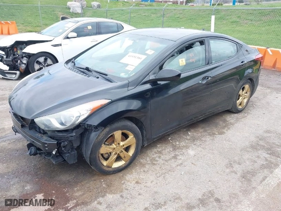 2013 Hyundai Elantra GLS PZEV with VIN 5NPDH4AE7DH343411, listed as a IAAI auction lot 41931384 with 112,000 mi miles. Bid and sale history available at carsss.com. Image 2.