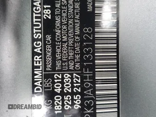 2017 Mercedes-Benz SLC 300 z VIN WDDPK3JA9HF133128, wystawiony jako Copart lot #49332575 z przebiegiem Nie podano mil oraz Szkoda całkowita • Salvage title. Historia ofert i sprzedaży dostępna na DreamBid. Obrazek 12.