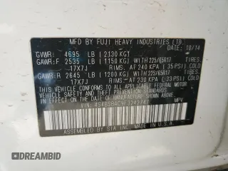 2015 Subaru Outback 2.5i with VIN 4S4BSBAC9F3242747, listed as a Copart auction lot 70371504 with 241,458 mi miles and Clean title. Bid and sale history available at DreamBid. Image 13.
