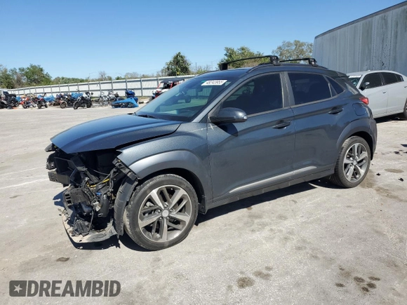 2019 Hyundai Kona Limited with VIN KM8K33A54KU225248, listed as a Copart auction lot 48243955 with 45,386 mi miles and Non Repairable. Bid and sale history available at carsss.com. Image 1.