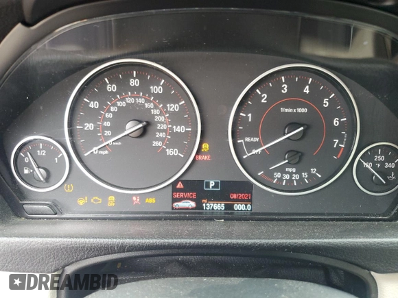 2016 BMW 3 Series 328i with VIN WBA8E9C56GK646865, listed as a Copart auction lot 55961825 with 137,665 mi miles and Salvage title. Bid and sale history available at DreamBid. Image 9.