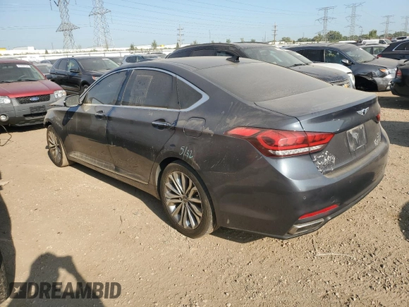 2017 Genesis G80 3.8L with VIN KMHGN4JE9HU185814, listed as a Copart auction lot 70239184 with 90,836 mi miles and Salvage Title. Bid and sale history available at carsss.com. Image 2.
