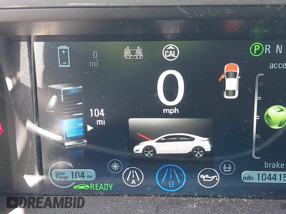 2013 Chevrolet Volt with VIN 1G1RF6E49DU101856, listed as a IAAI auction lot 41885283 with 104,415 mi miles and . Bid and sale history available at carsss.com. Image 18.