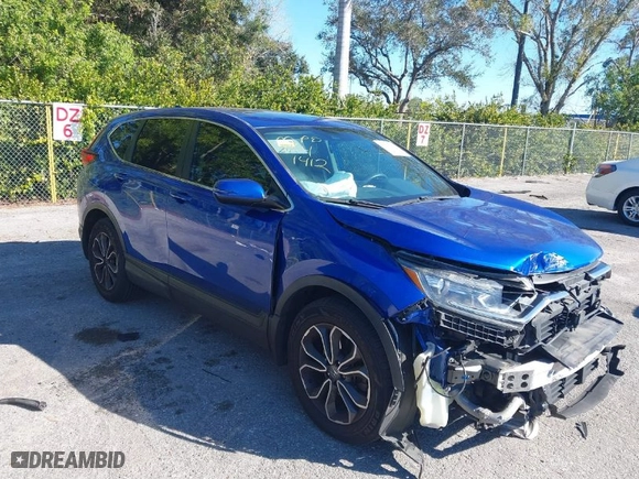 2020 Honda CR-V EX with VIN 7FARW1H57LE001412, listed as a IAAI auction lot 41289060 with 55,489 mi miles. Bid and sale history available at carsss.com. Image 1.