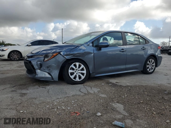 2022 Toyota Corolla LE with VIN 5YFEPMAE3NP366745, listed as a Copart auction lot 50605785 with 0 mi miles and Salvage Title. Bid and sale history available at carsss.com. Image 1.