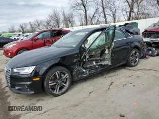 2018 Audi A4 Premium Plus with VIN WAUENAF40JN019799, listed as a Copart auction lot 46493745 with 89,573 mi miles and Salvage Title. Bid and sale history available at carsss.com. Image 1.