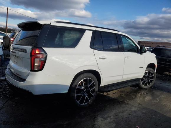 2022 Chevrolet Tahoe RST with VIN 1GNSKRKL0NR294654, listed as a Copart auction lot 82858864 with 74,410 mi miles and Salvage Title. Bid and sale history available at carsss.com. Image 3.