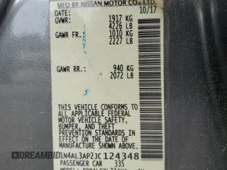 2018 Nissan Altima SV with VIN 1N4AL3AP2JC124348, listed as a Copart auction lot 54697585 with 93,964 mi miles and Salvage Title. Bid and sale history available at DreamBid. Image 12.