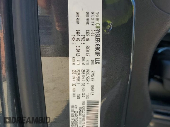2011 Dodge Grand Caravan R/T with VIN 2D4RN7DGXBR775085, listed as a Copart auction lot 42339855 with 99,871 mi miles and Clean Title. Bid and sale history available at DreamBid. Image 13.