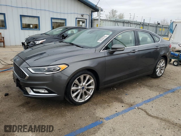 2017 Ford Fusion Titanium with VIN 3FA6P0K92HR290860, listed as a Copart auction lot 52030785 with 100,349 mi miles and Salvage Title. Bid and sale history available at carsss.com. Image 1.