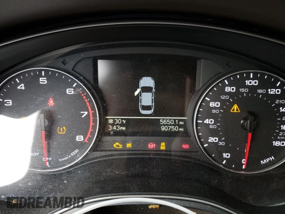 2016 Audi A6 2.0T Premium with VIN WAUCFAFC7GN085772, listed as a Copart auction lot 45504285 with 90,750 mi miles and Salvage Title. Bid and sale history available at carsss.com. Image 9.