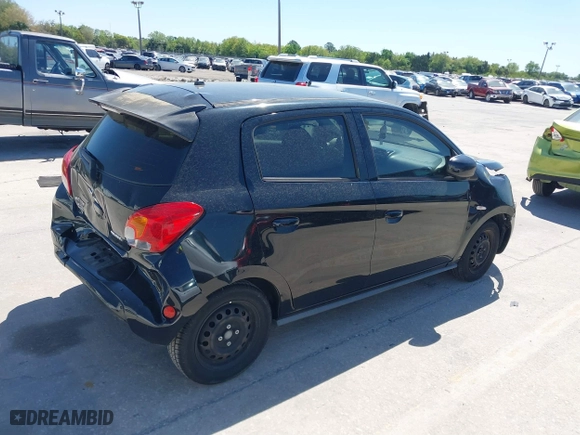 2015 Mitsubishi Mirage DE with VIN ML32A3HJ3FH058864, listed as a IAAI auction lot 41808337 with 160,185 mi miles. Bid and sale history available at carsss.com. Image 4.