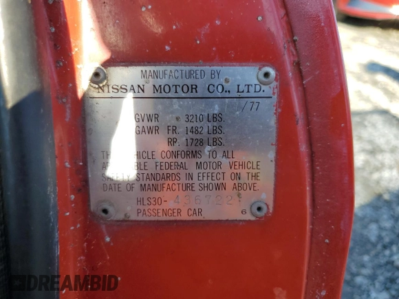 1978 Datsun 280ZX z VIN HLS30436722, wystawiony jako Copart lot #80422674 z przebiegiem 80 326 mil mil oraz Tytuł czysty. Historia ofert i sprzedaży dostępna na DreamBid. Obrazek 12.