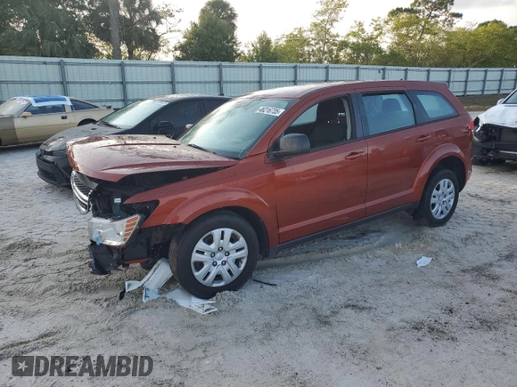 2014 Dodge Journey SE with VIN 3C4PDCAB1ET203414, listed as a Copart auction lot 46216735 with 203,930 mi miles and Salvage Title. Bid and sale history available at carsss.com. Image 1.