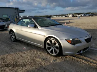 2005 BMW 6 Series 645Ci with VIN WBAEK73415B325739, listed as a Copart auction lot 80505554 with 85,651 mi miles and Salvage Title. Bid and sale history available at carsss.com. Image 4.