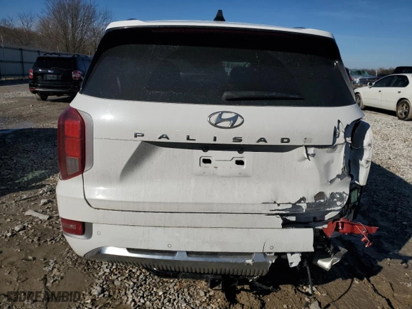 2022 Hyundai Palisade Calligraphy with VIN KM8R7DHE9NU349499, listed as a Copart auction lot 46511175 with 37,687 mi miles and Salvage Title. Bid and sale history available at carsss.com. Image 6.