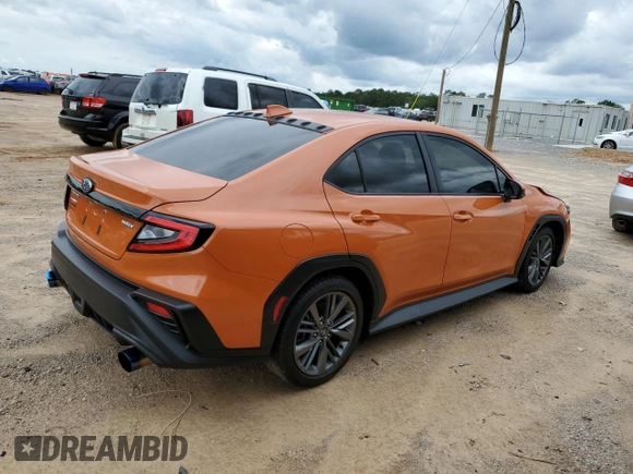 2023 Subaru WRX with VIN JF1VBAA62P9817958, listed as a Copart auction lot 56706275 with 17,717 mi miles and Salvage title. Bid and sale history available at DreamBid. Image 3.