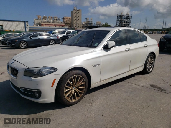 2016 BMW 5 Series 528i z VIN WBA5A5C57GD525550, wystawiony jako Copart lot #60000485 z przebiegiem 90 851 mil mil oraz Czysty tytuł • Clean title. Historia ofert i sprzedaży dostępna na DreamBid. Obrazek 1.