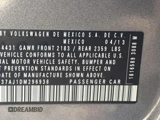 2013 Volkswagen Jetta Hybrid SE с VIN 3VW637AJ1DM296938, выставлен на аукционе Copart как лот 43277665 с пробегом Не указан миль и Чистый • Clean title. История ставок и продаж доступна на DreamBid. Изображение 10.