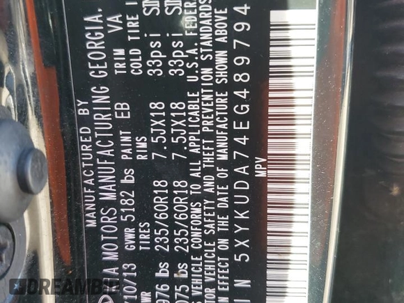 2014 Kia Sorento EX with VIN 5XYKUDA74EG489794, listed as a Copart auction lot 43798565 with 138,756 mi miles and Clean Title. Bid and sale history available at DreamBid. Image 13.