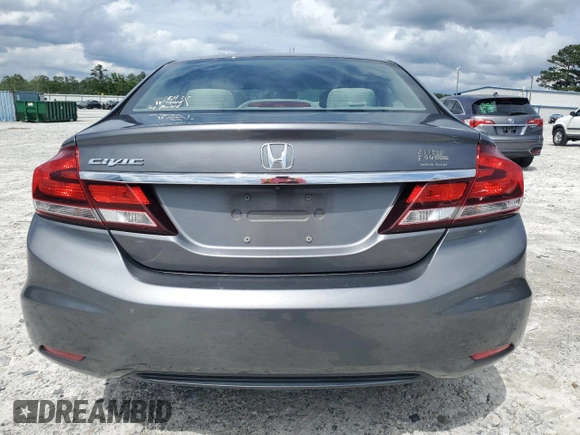 2013 Honda Civic LX with VIN 2HGFB2F58DH509100, listed as a Copart auction lot 60142585 with 154,973 mi miles and Salvage title. Bid and sale history available at DreamBid. Image 6.