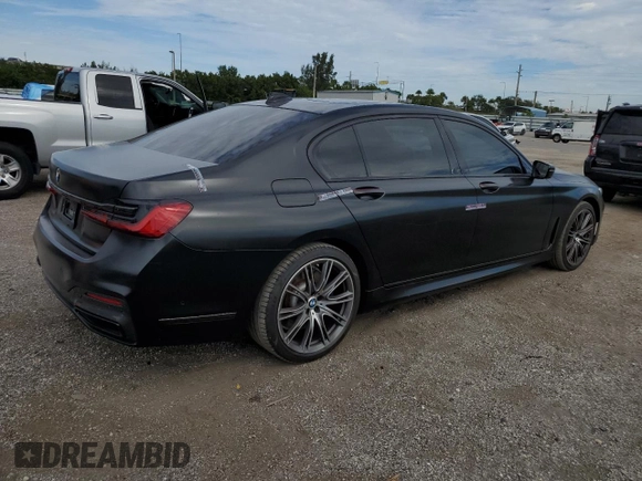 2021 BMW 7 Series 740i with VIN WBA7T2C0XMCG65005, listed as a Copart auction lot 73683393 with 37,598 mi miles. Bid and sale history available at carsss.com. Image 3.