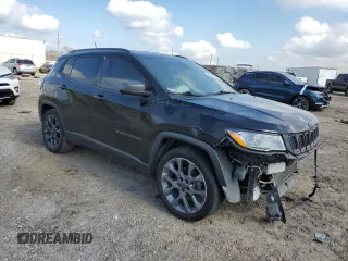 2021 Jeep Compass 80th Anniversary with VIN 3C4NJCEB3MT553247, listed as a Copart auction lot 44465515 with 90,627 mi miles and Salvage Title. Bid and sale history available at carsss.com. Image 4.