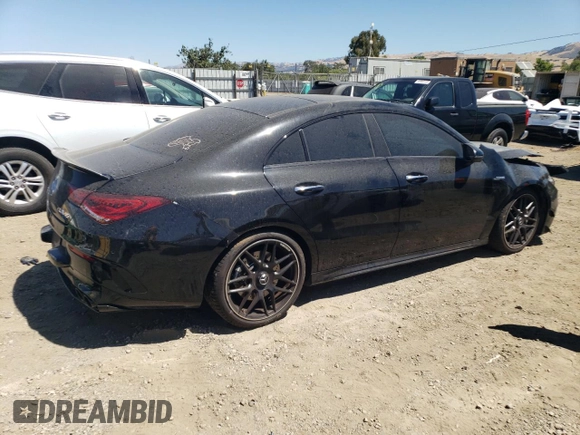2021 Mercedes-Benz CLA 45 AMG with VIN W1K5J5DB6MN203498, listed as a Copart auction lot 61161904 with 48,058 mi miles and Salvage Title. Bid and sale history available at DreamBid. Image 3.