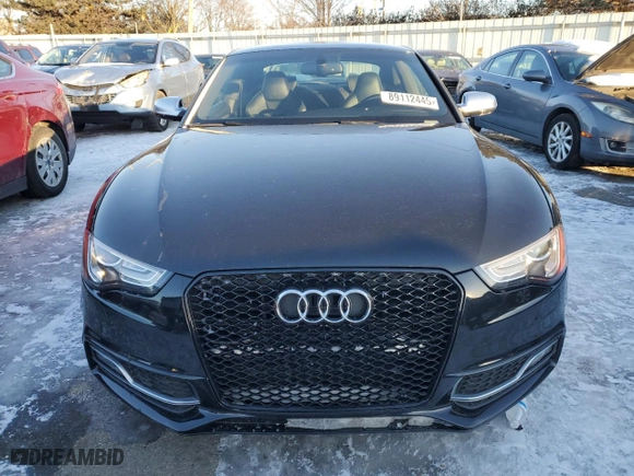 2015 Audi S5 Premium Plus with VIN WAUGGAFR0FA010940, listed as a Copart auction lot 89112445 with 83,481 mi miles and Salvage Title. Bid and sale history available at carsss.com. Image 5.