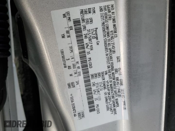 2015 Ford Focus SE with VIN 1FADP3K25FL312471, listed as a Copart auction lot 54981975 with 129,970 mi miles and Non Repairable. Bid and sale history available at carsss.com. Image 12.