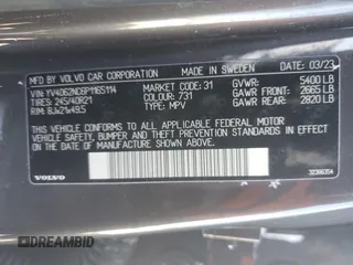 2023 Volvo V90 Ultimate with VIN YV4062NC6P1165114, listed as a Copart auction lot 45105885 with 26,962 mi miles and Salvage title. Bid and sale history available at DreamBid. Image 14.