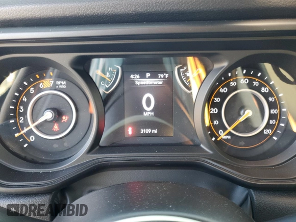 2024 Jeep Wrangler Sport S with VIN 1C4PJXAN3RW366785, listed as a Copart auction lot 87094754 with 3,109 mi miles and Salvage title. Bid and sale history available at DreamBid. Image 9.