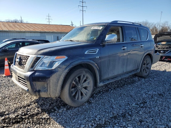 2019 Nissan Armada SV with VIN JN8AY2NC5K9584202, listed as a Copart auction lot 85111424 with Not Provided miles and Salvage Title. Bid and sale history available at carsss.com. Image 1.