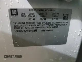 2017 Cadillac CT6 Luxury AWD with VIN 1G6KD5RS7HU145073, listed as a Copart auction lot 51009295 with 74,487 mi miles and Salvage title. Bid and sale history available at DreamBid. Image 13.
