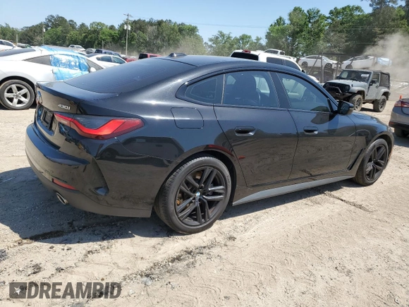 2023 BMW 4 Series 430i xDrive with VIN WBA73AV01PFN88144, listed as a Copart auction lot 53514735 with 61,582 mi miles and Salvage title. Bid and sale history available at DreamBid. Image 3.