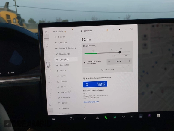 2022 Tesla Model S with VIN 5YJSA1E57NF483768, listed as a IAAI auction lot 41069339 with 35,342 mi miles and . Bid and sale history available at DreamBid. Image 17.
