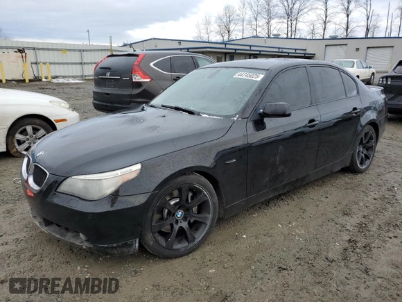 2005 BMW 5 Series 545i with VIN WBANB33555B088996, listed as a Copart auction lot 44745025 with Not Provided miles and Salvage Title. Bid and sale history available at carsss.com. Image 1.