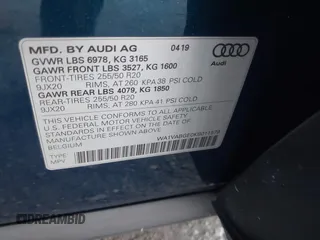 2019 Audi e-tron Prestige with VIN WA1VABGE0KB011579, listed as a IAAI auction lot 41027812 with 41,549 mi miles and . Bid and sale history available at DreamBid. Image 9.