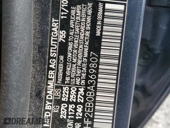 2011 Mercedes-Benz E 350 Luxury с VIN WDDHF2EB0BA369807, выставлен на аукционе Copart как лот 63092395 с пробегом 256 500 миль миль и Чистый • Clean title. История ставок и продаж доступна на DreamBid. Изображение 12.