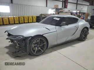 2021 Toyota GR Supra 3.0 with VIN WZ1DB0C04MW045065, listed as a Copart auction lot 46002785 with 0 mi miles and Salvage Title. Bid and sale history available at carsss.com. Image 1.