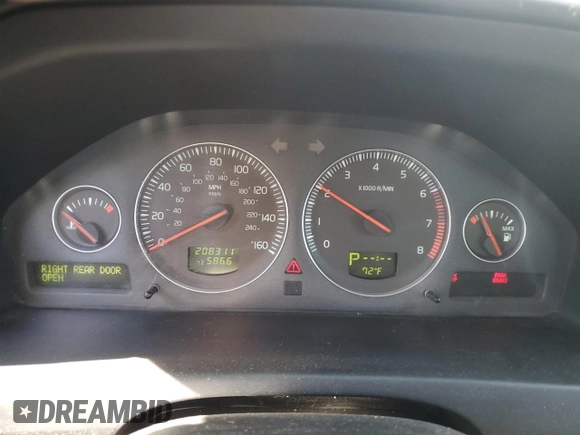 2006 Volvo S60 2.4L Turbo with VIN YV1RS547862553959, listed as a Copart auction lot 86755954 with 208,311 mi miles and Salvage Title. Bid and sale history available at carsss.com. Image 9.