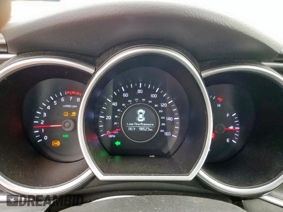 2015 Kia Optima LX with VIN KNAGM4A76F5663684, listed as a Copart auction lot 57304855 with 98,523 mi miles and Salvage title. Bid and sale history available at DreamBid. Image 9.