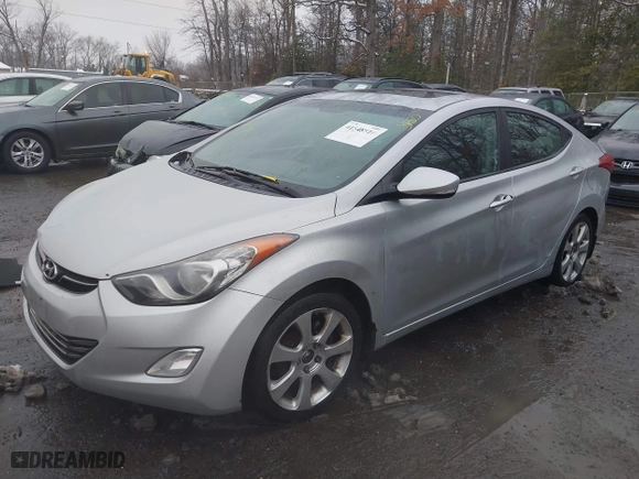 2012 Hyundai Elantra GLS with VIN KMHDH4AE6CU448280, listed as a IAAI auction lot 41548514 with 211,089 mi miles. Bid and sale history available at carsss.com. Image 2.