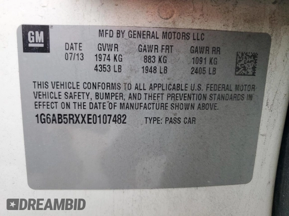 2014 Cadillac ATS Luxury RWD with VIN 1G6AB5RXXE0107482, listed as a Copart auction lot 77848694 with 143,278 mi miles and Salvage Title. Bid and sale history available at carsss.com. Image 13.