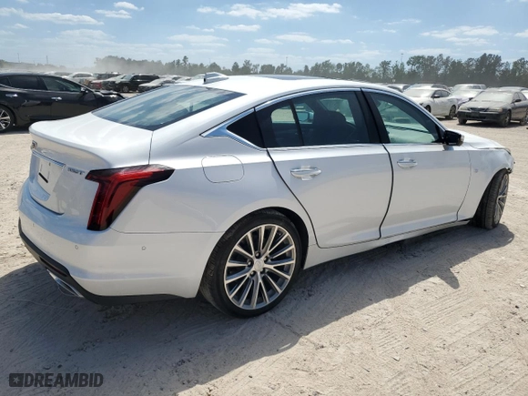 2024 Cadillac CT5 Premium Luxury with VIN 1G6DN5RK5R0121594, listed as a Copart auction lot 51797785 with 9,010 mi miles and Salvage Title. Bid and sale history available at carsss.com. Image 3.