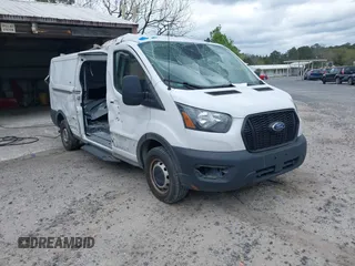 2023 Ford Transit Cargo with VIN 1FTBR1Y85PKA34934, listed as a IAAI auction lot 41768055 with 47,840 mi miles and . Bid and sale history available at DreamBid. Image 1.