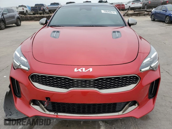 2022 Kia Stinger GT1 with VIN KNAE45LC0N6113591, listed as a Copart auction lot 79040614 with 27,840 mi miles and Salvage Title. Bid and sale history available at DreamBid. Image 5.