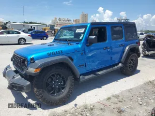 2024 Jeep Wrangler Willys with VIN 1C4PJXDG0RW289094, listed as a Copart auction lot 65085045 with 1,272 mi miles and Salvage title. Bid and sale history available at DreamBid. Image 1.